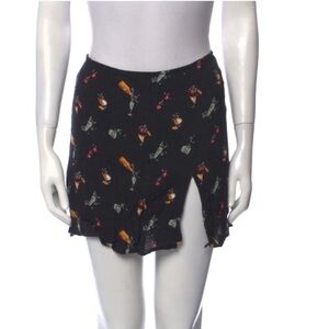 Reformation Fruit & Flower Mini Skirt